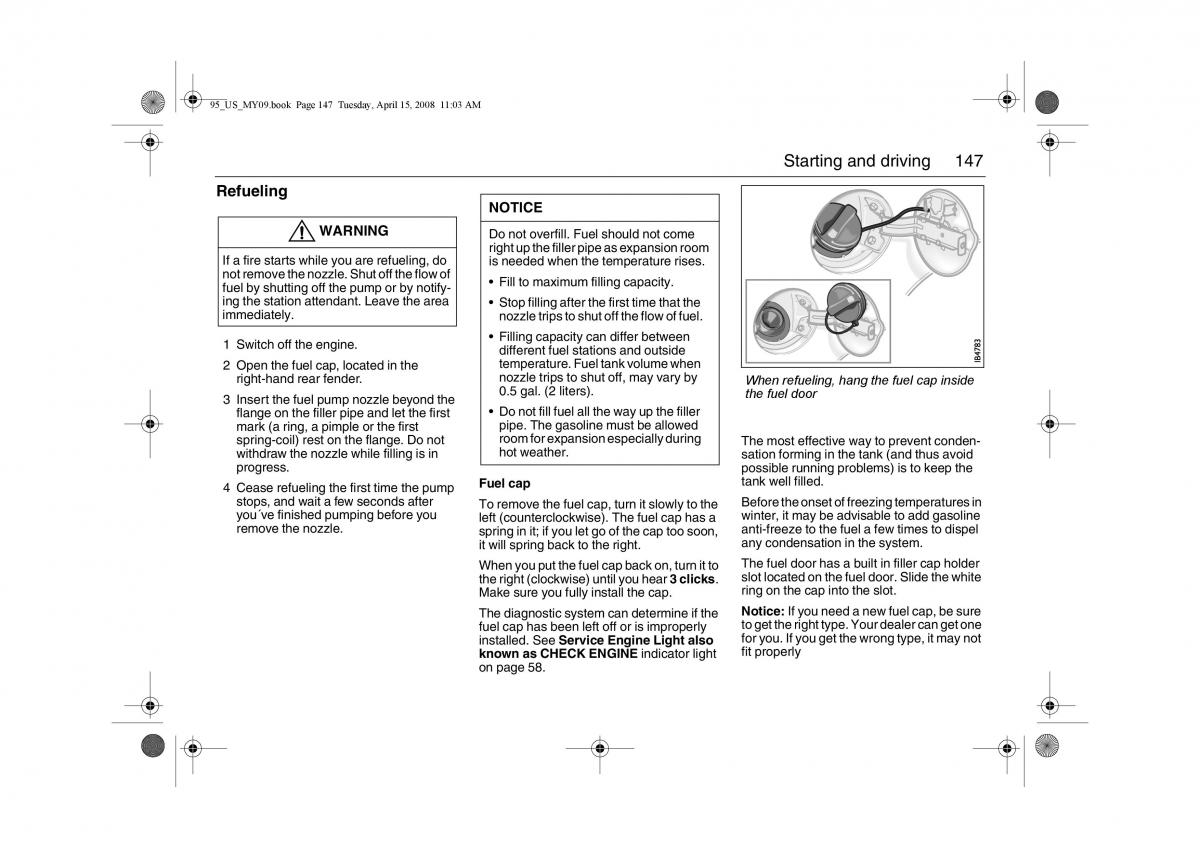 manual  Saab 9 5 FL I 1 owners manual / page 147