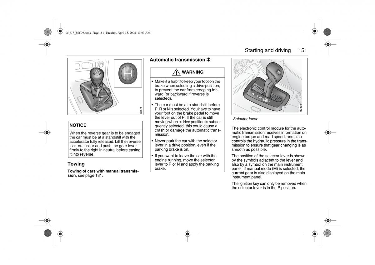 manual  Saab 9 5 FL I 1 owners manual / page 151