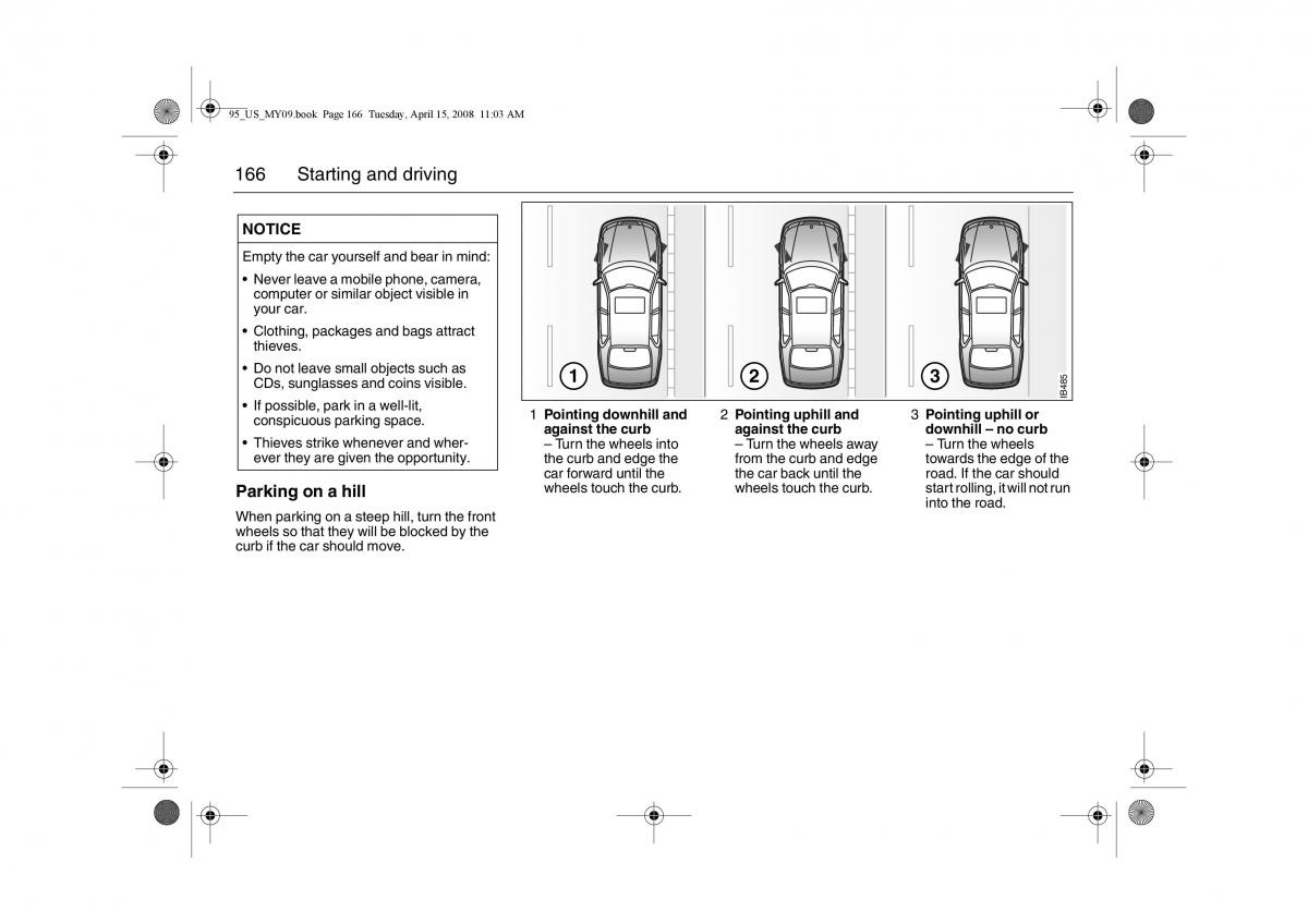 manual  Saab 9 5 FL I 1 owners manual / page 166