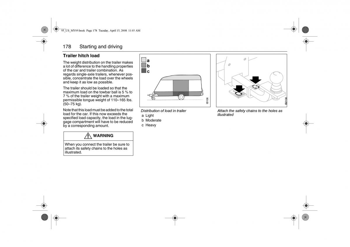 Saab 9 5 FL I 1 owners manual / page 178