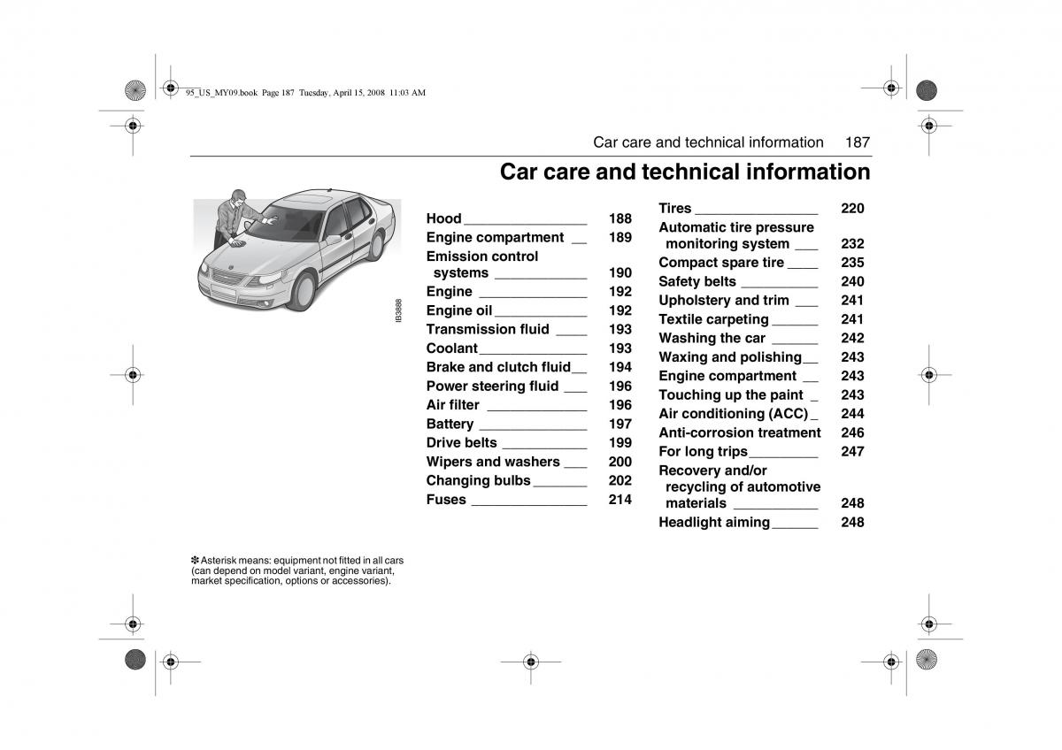 Saab 9 5 FL I 1 owners manual / page 187