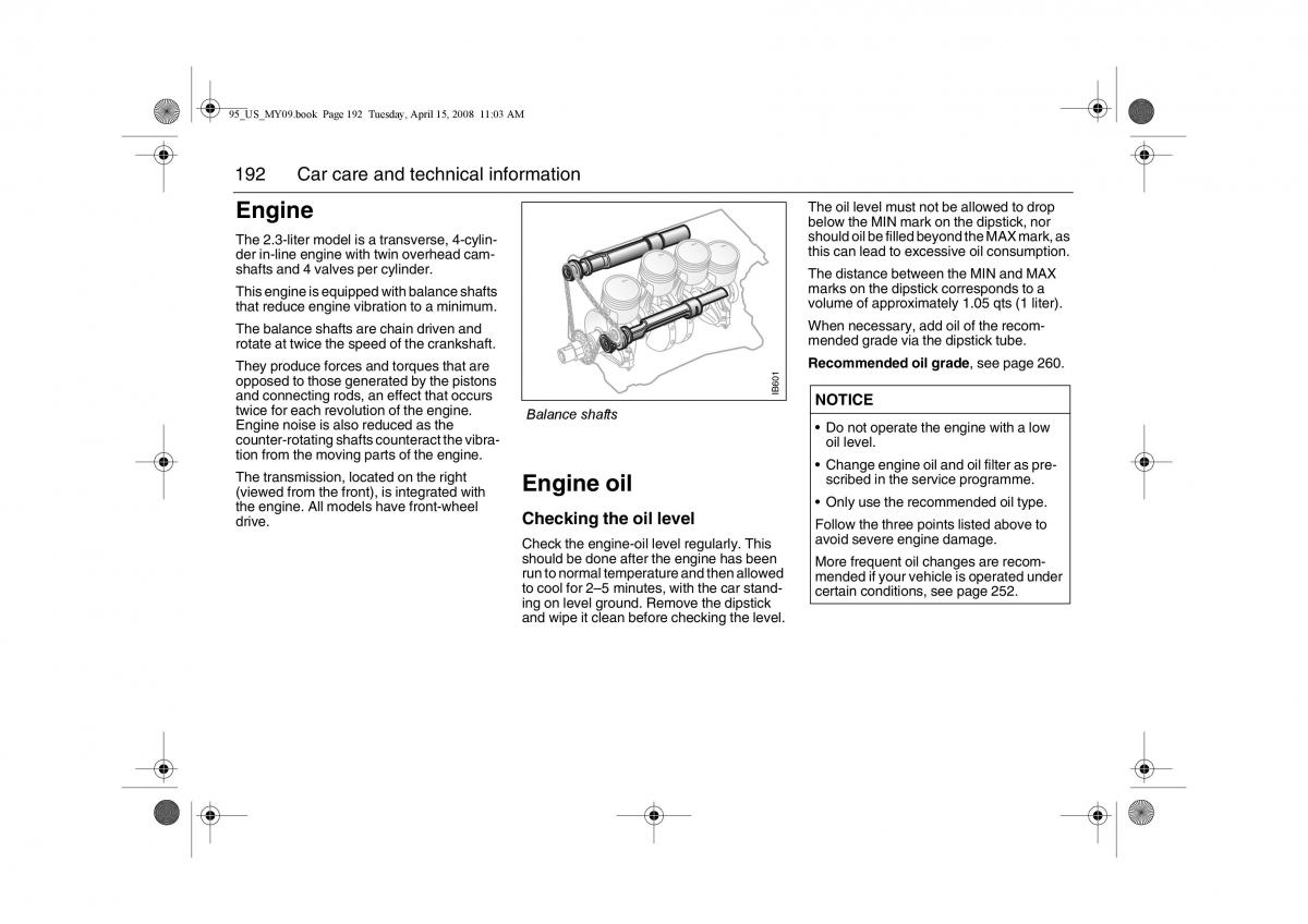 Saab 9 5 FL I 1 owners manual / page 192