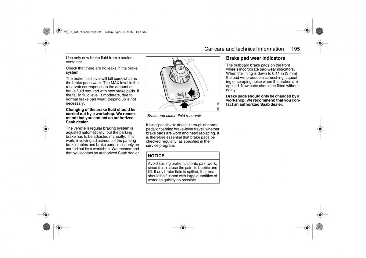 manual  Saab 9 5 FL I 1 owners manual / page 195