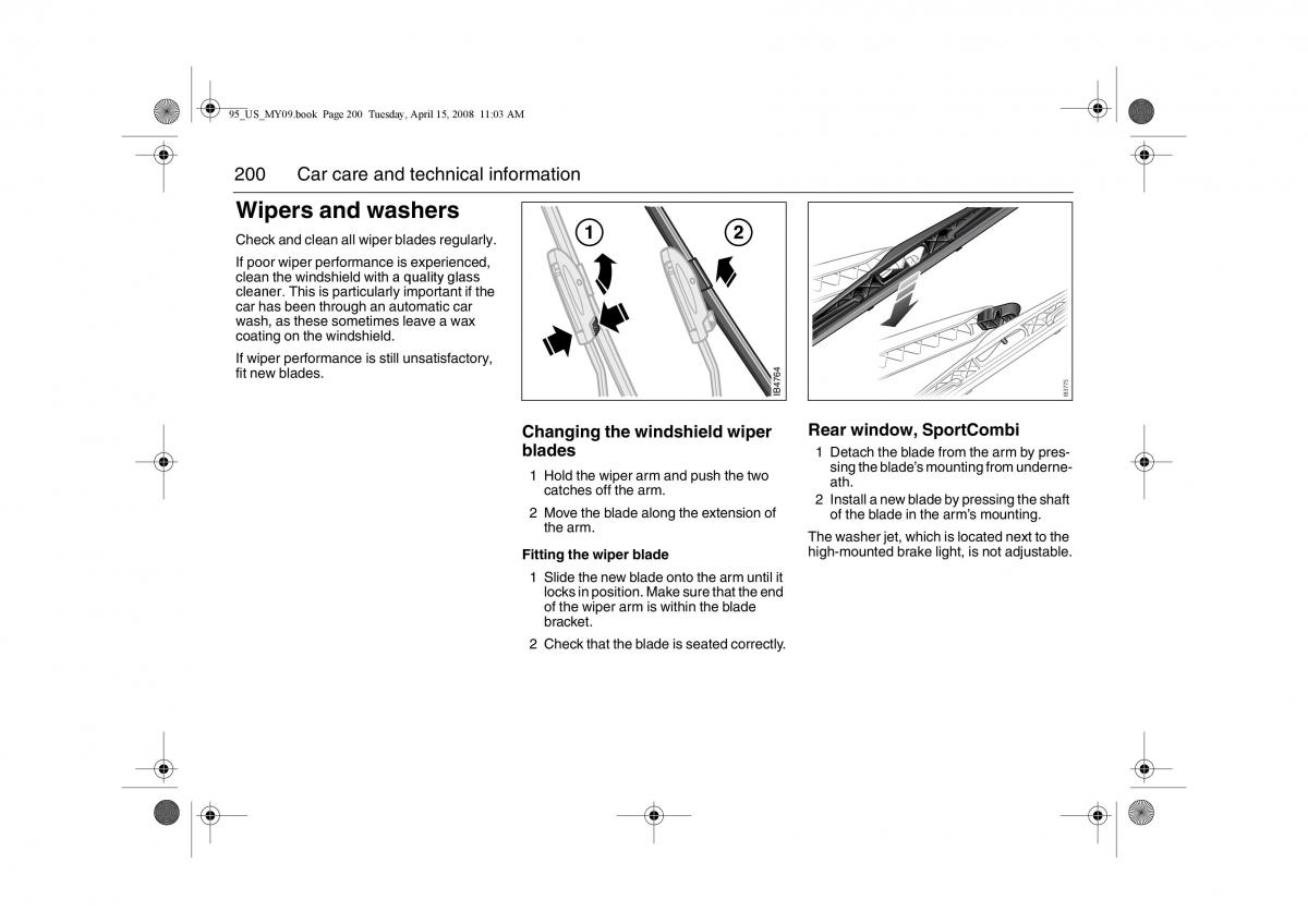 manual  Saab 9 5 FL I 1 owners manual / page 200