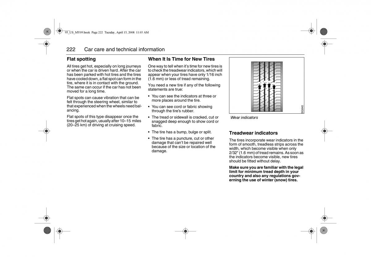 manual  Saab 9 5 FL I 1 owners manual / page 222