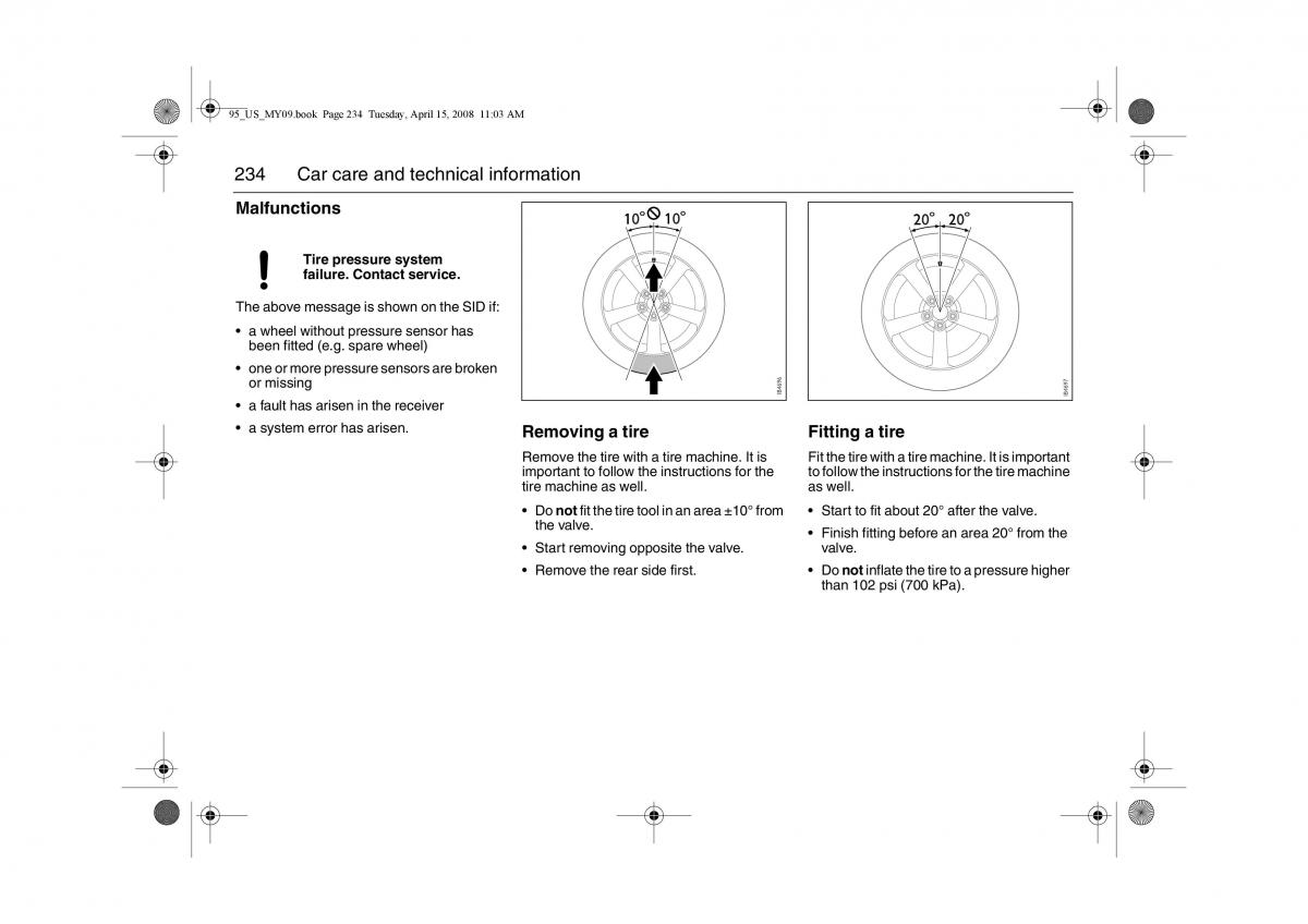 manual  Saab 9 5 FL I 1 owners manual / page 234