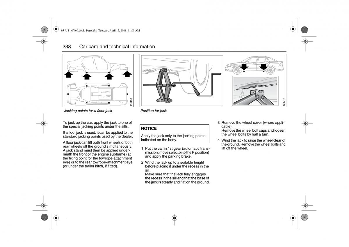 manual  Saab 9 5 FL I 1 owners manual / page 238