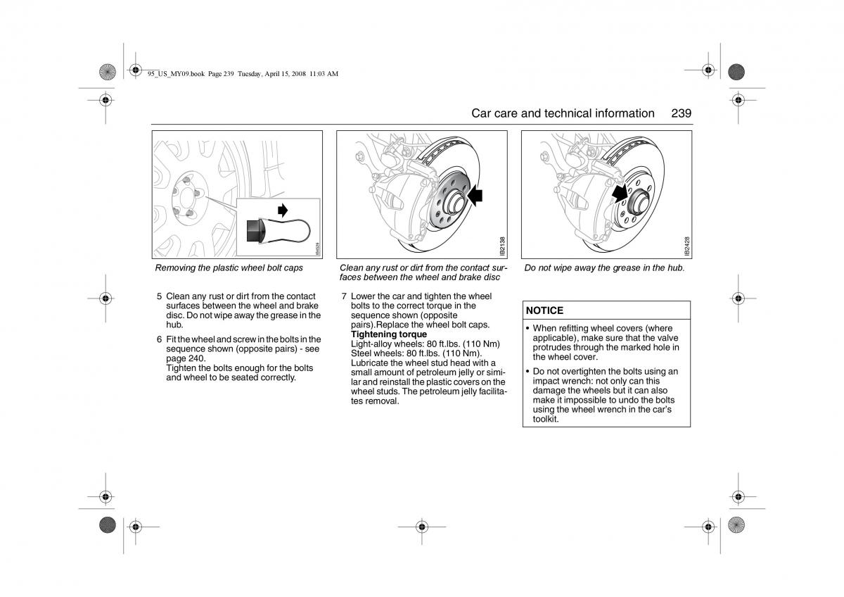 Saab 9 5 FL I 1 owners manual / page 239