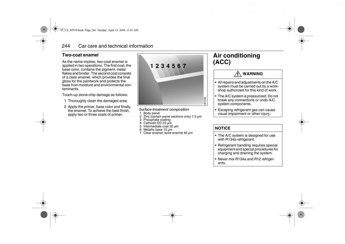 Saab 9 5 FL I 1 owners manual / page 244