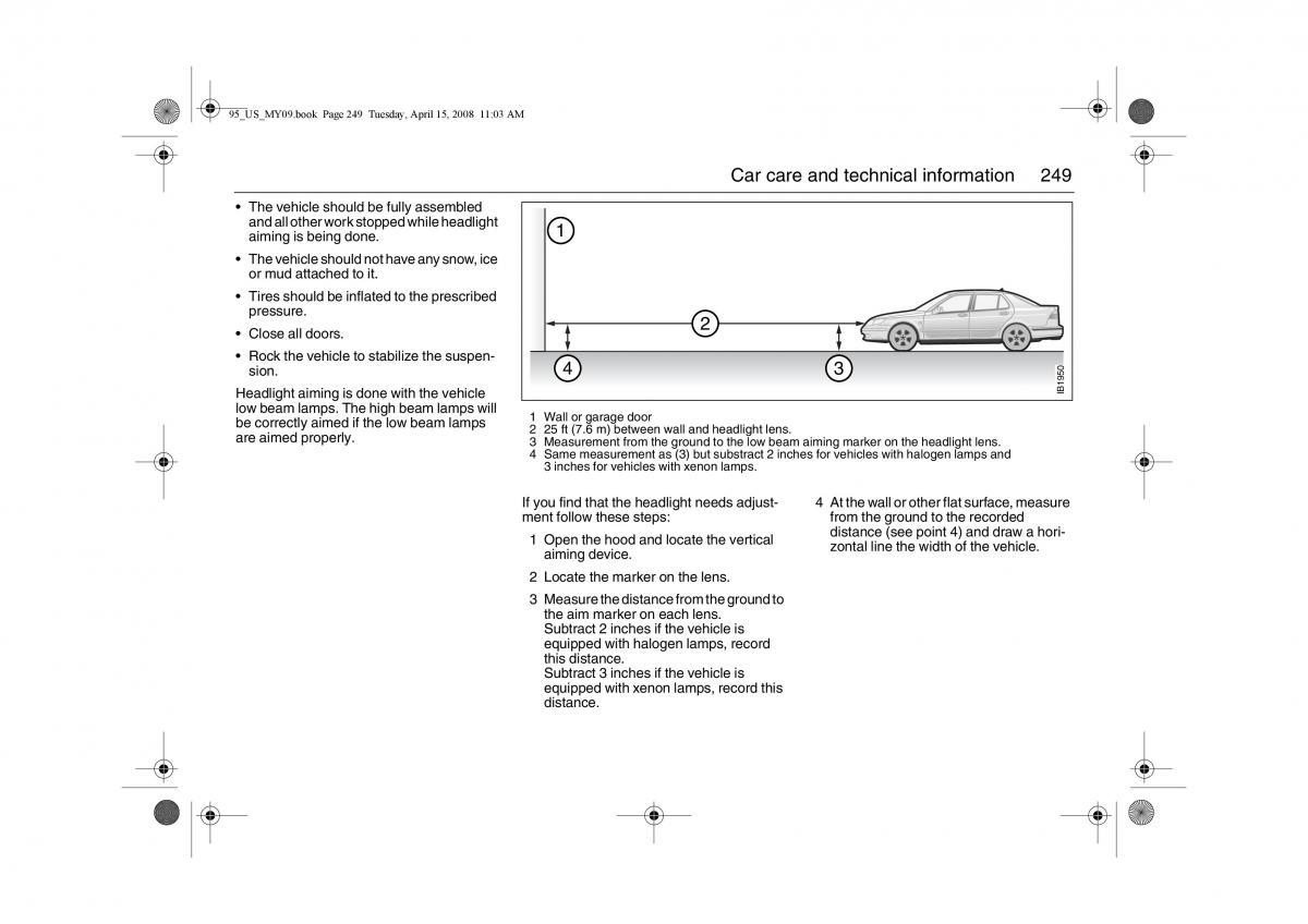 Saab 9 5 FL I 1 owners manual / page 249