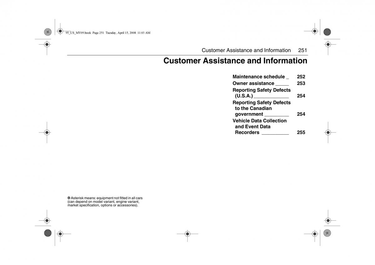 manual  Saab 9 5 FL I 1 owners manual / page 251