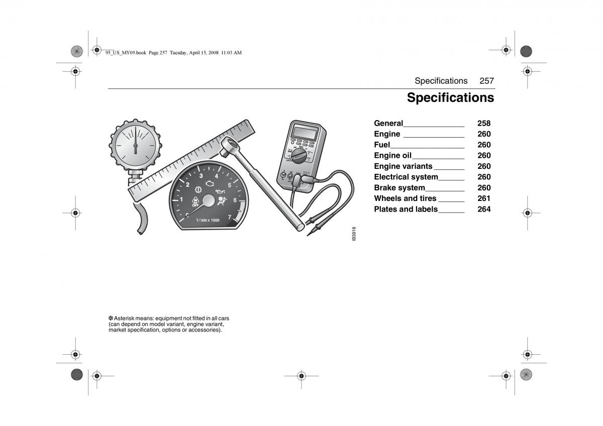 manual  Saab 9 5 FL I 1 owners manual / page 257