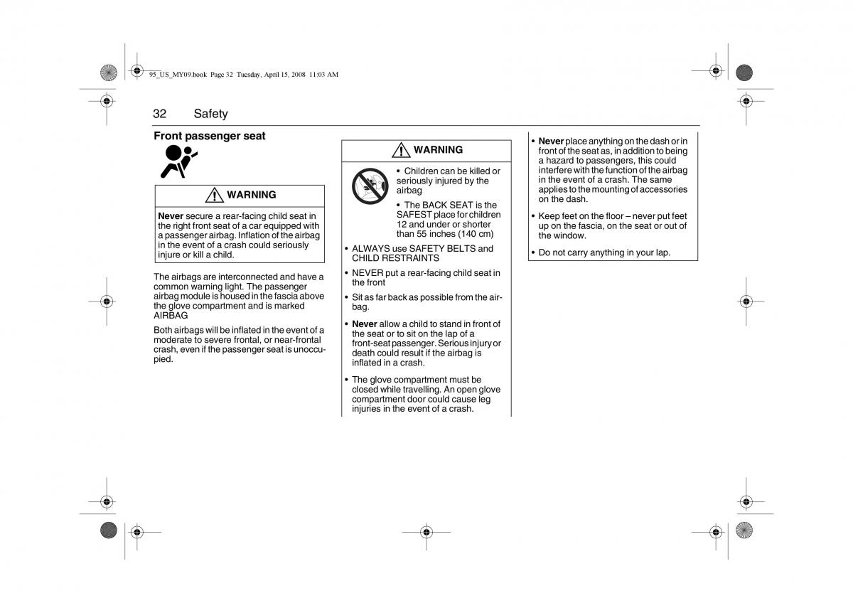 manual  Saab 9 5 FL I 1 owners manual / page 32