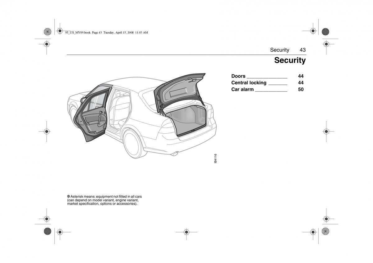 manual  Saab 9 5 FL I 1 owners manual / page 43