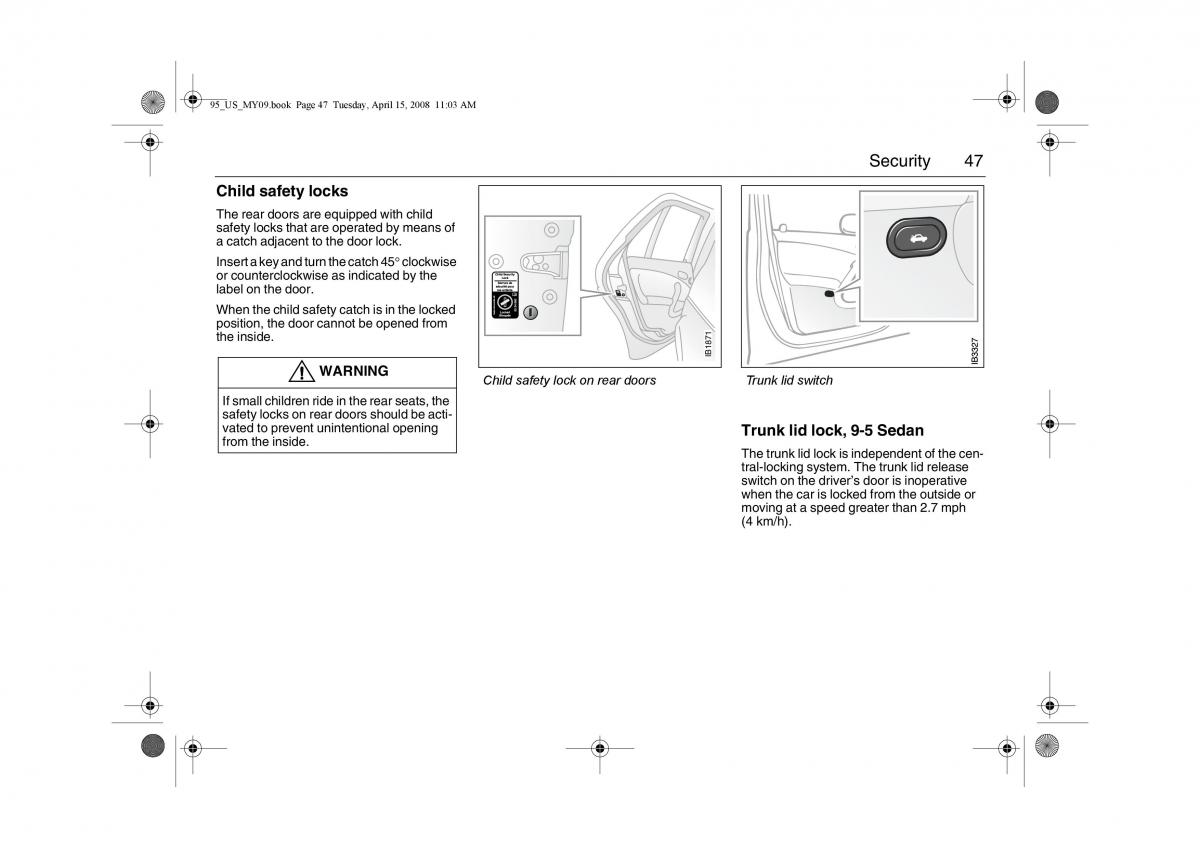 Saab 9 5 FL I 1 owners manual / page 47