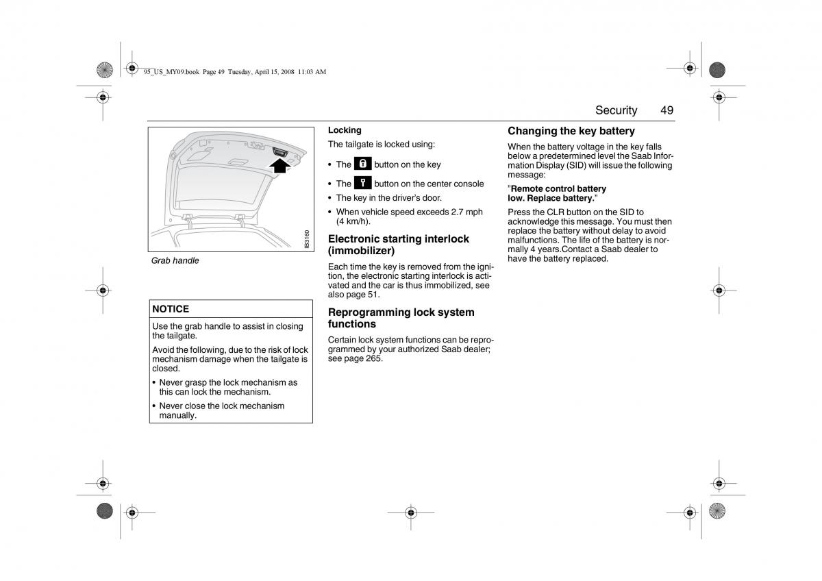 Saab 9 5 FL I 1 owners manual / page 49