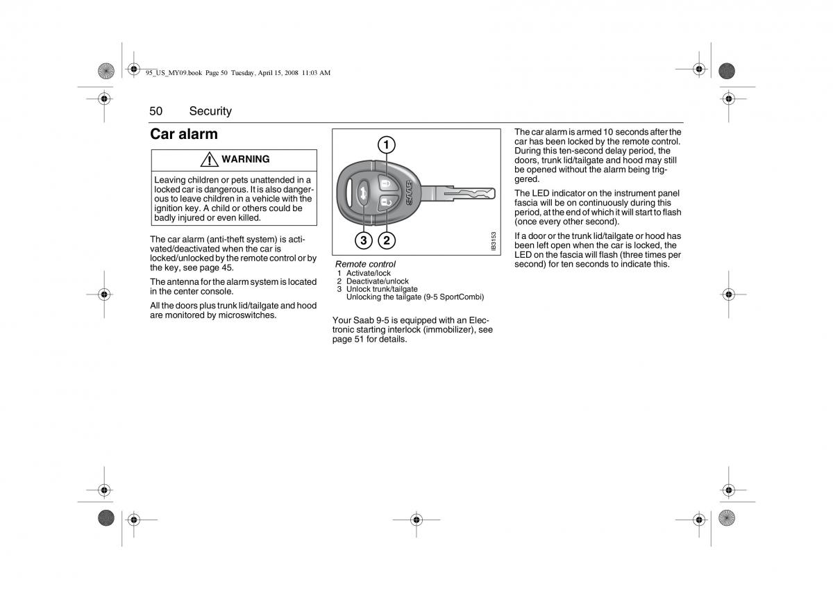 Saab 9 5 FL I 1 owners manual / page 50