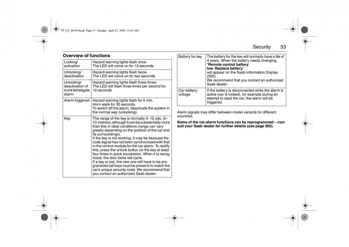 Saab 9 5 FL I 1 owners manual / page 53