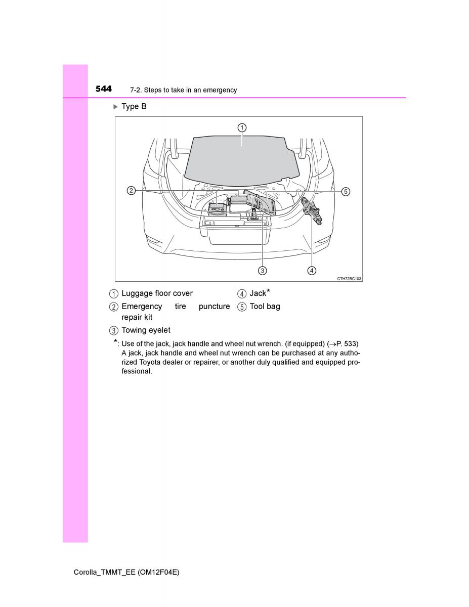 Toyota Corolla XI 11 E160 owners manual / page 544