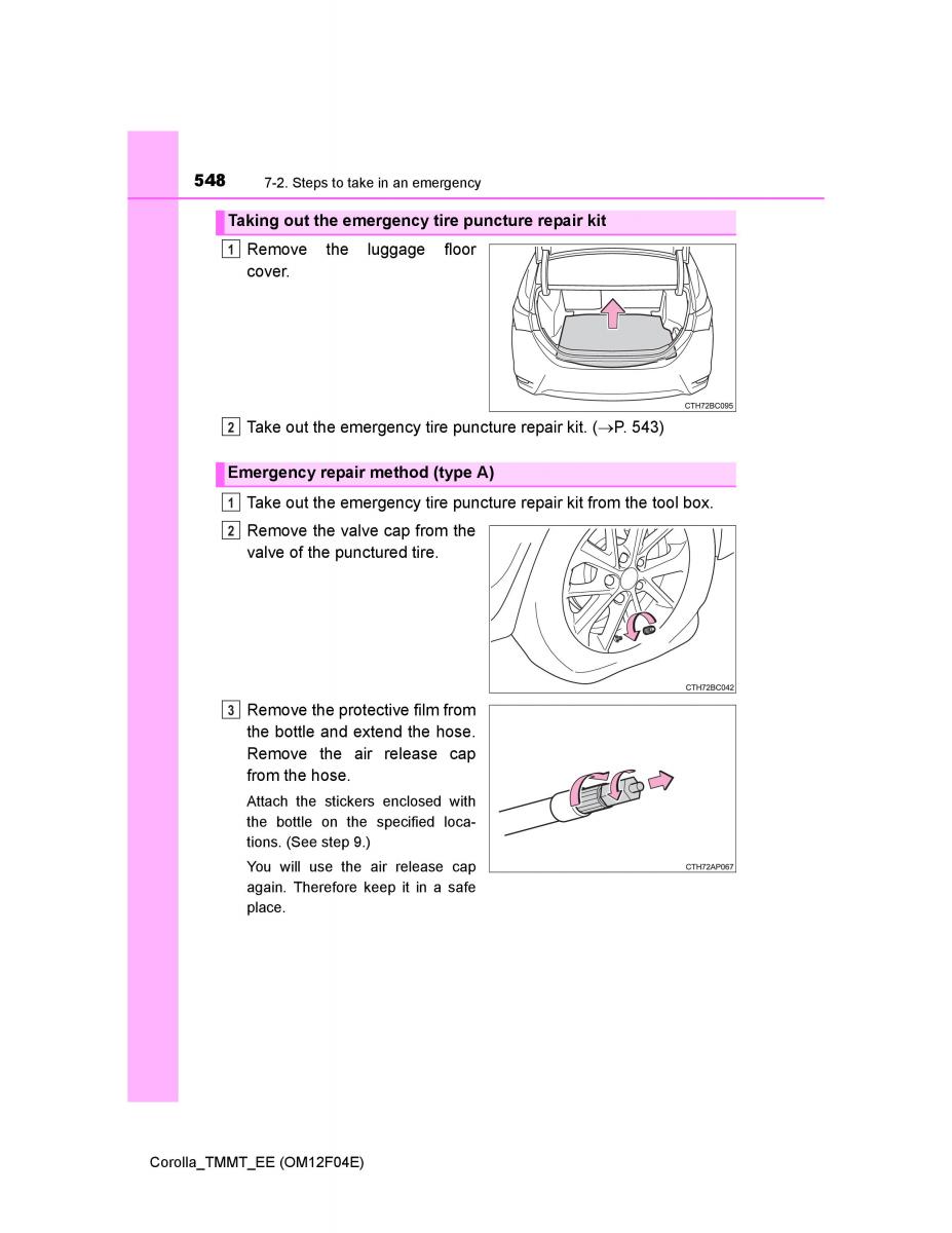 Toyota Corolla XI 11 E160 owners manual / page 548