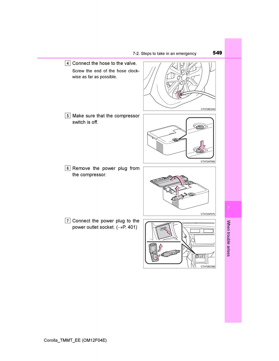 Toyota Corolla XI 11 E160 owners manual / page 549