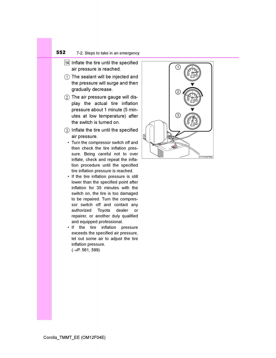 Toyota Corolla XI 11 E160 owners manual / page 552