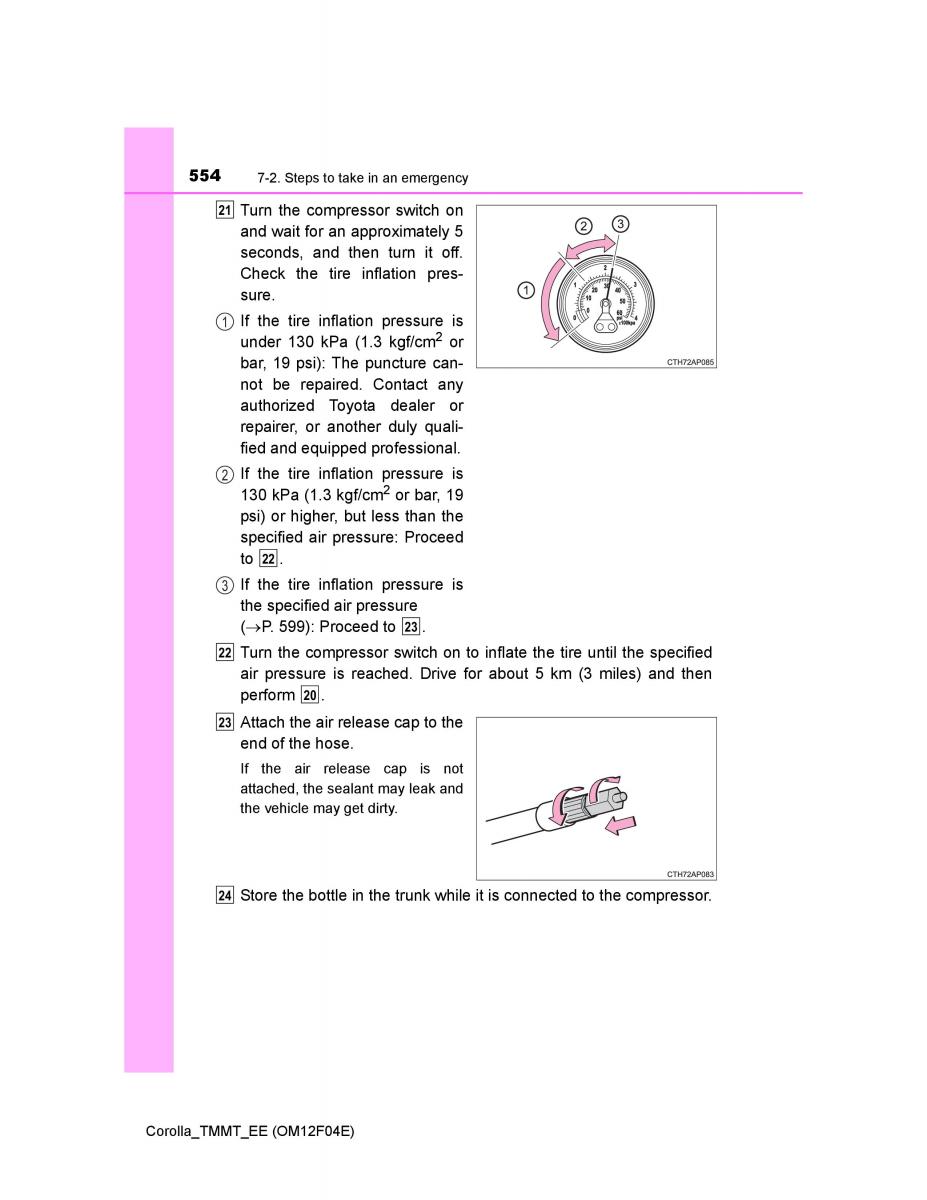 Toyota Corolla XI 11 E160 owners manual / page 554