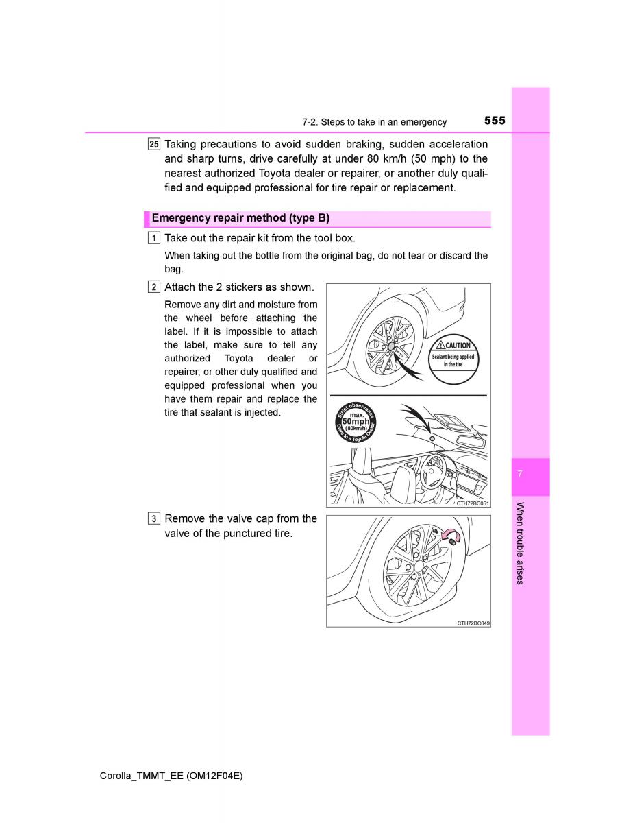 Toyota Corolla XI 11 E160 owners manual / page 555