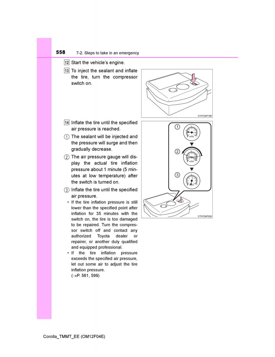 Toyota Corolla XI 11 E160 owners manual / page 558