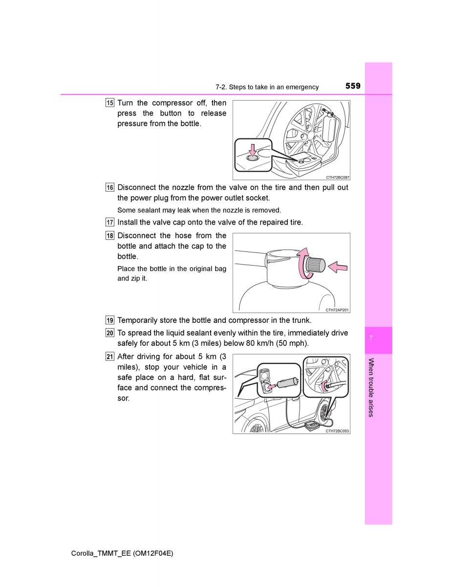 Toyota Corolla XI 11 E160 owners manual / page 559