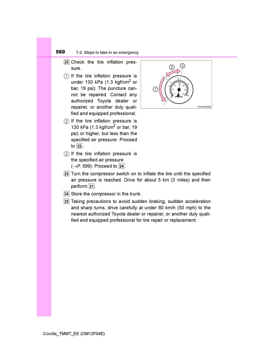 Toyota Corolla XI 11 E160 owners manual / page 560