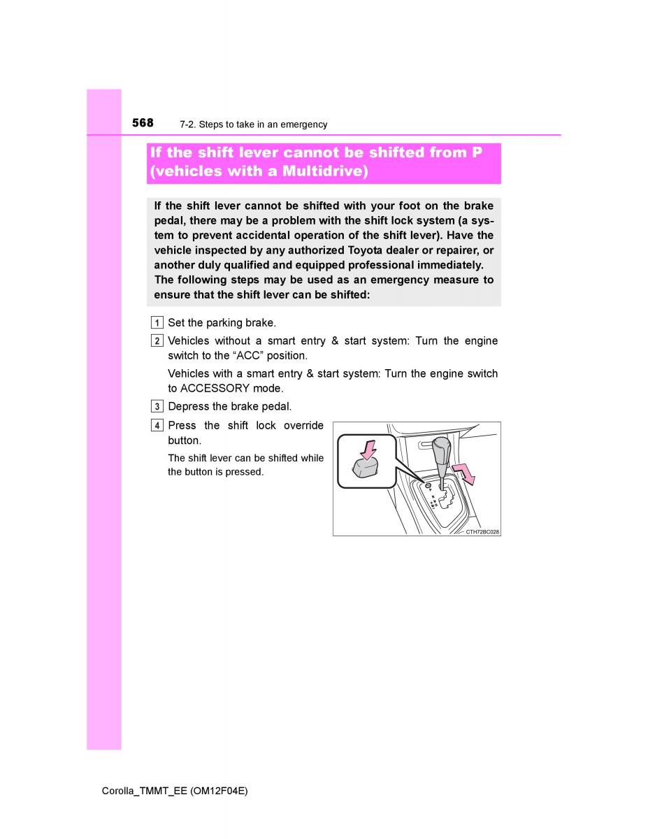 Toyota Corolla XI 11 E160 owners manual / page 568