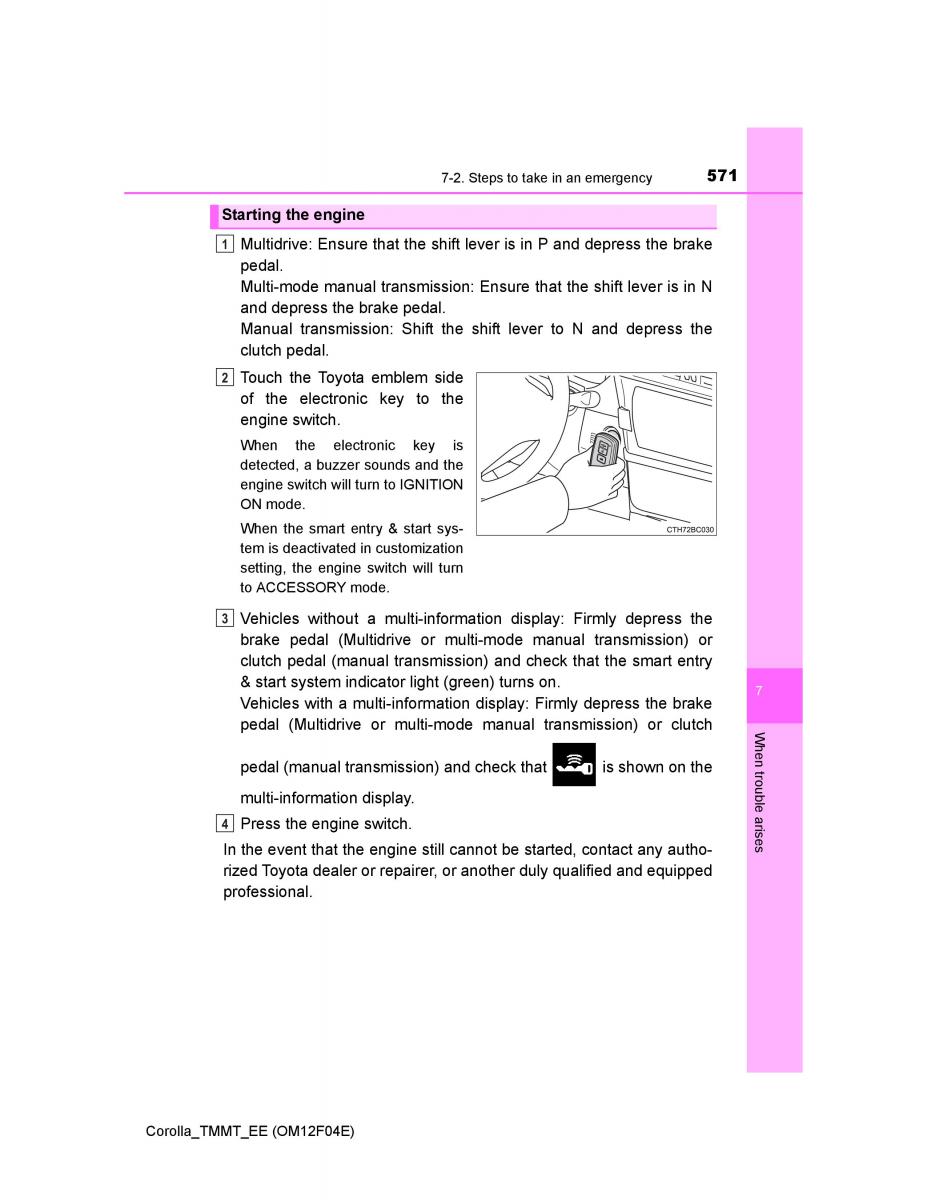 Toyota Corolla XI 11 E160 owners manual / page 571