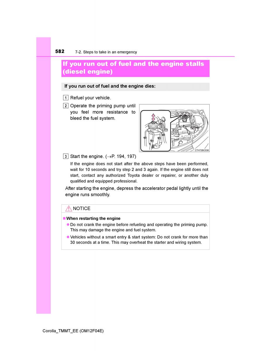 Toyota Corolla XI 11 E160 owners manual / page 582