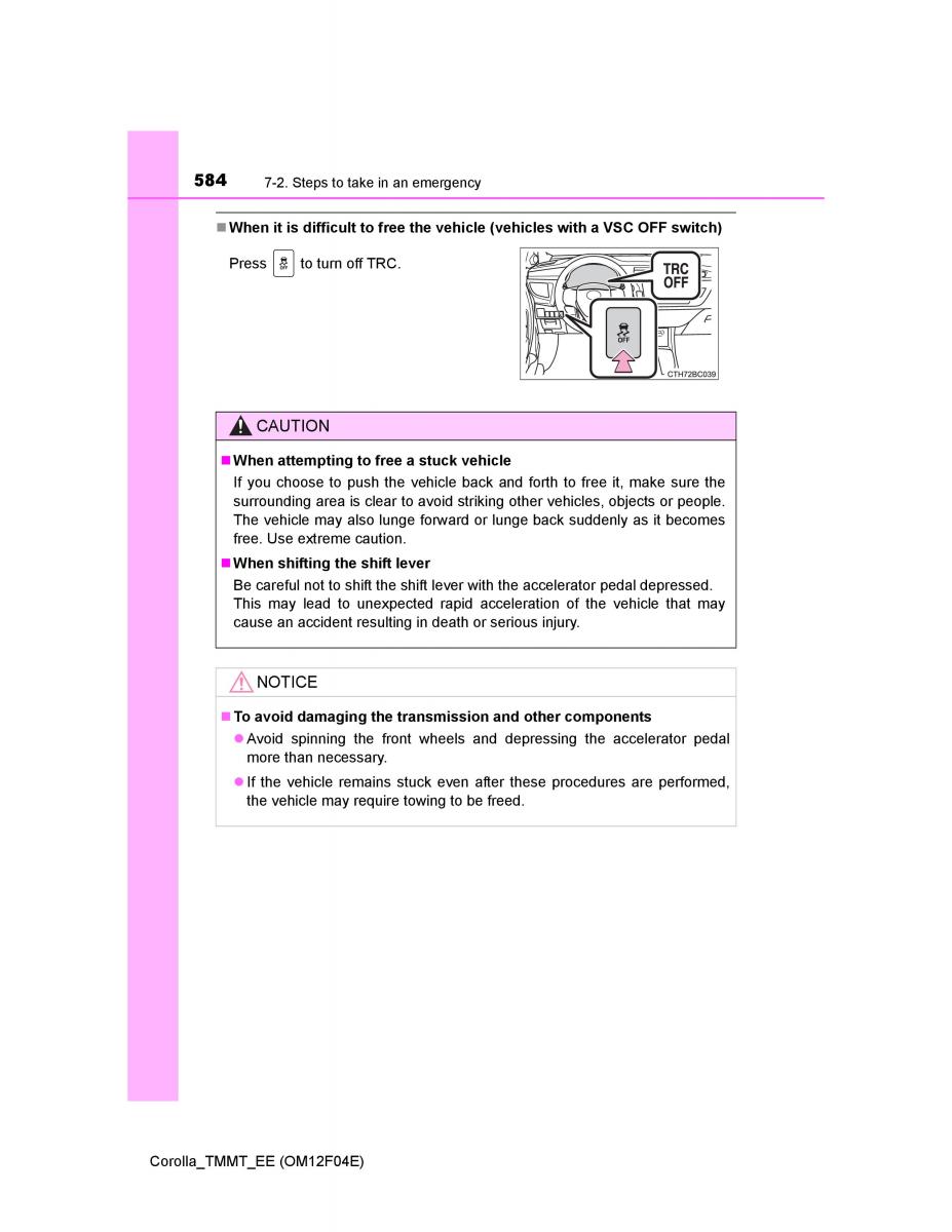 Toyota Corolla XI 11 E160 owners manual / page 584