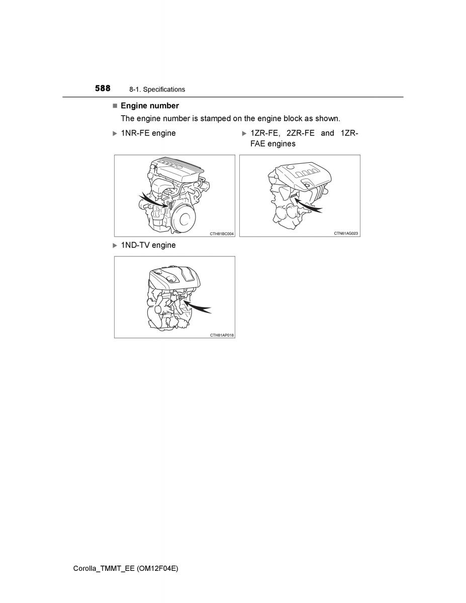 Toyota Corolla XI 11 E160 owners manual / page 588