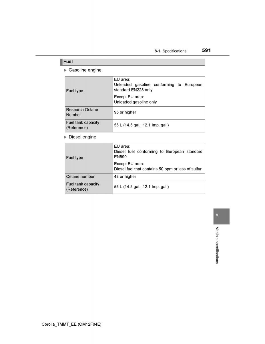 Toyota Corolla XI 11 E160 owners manual / page 591