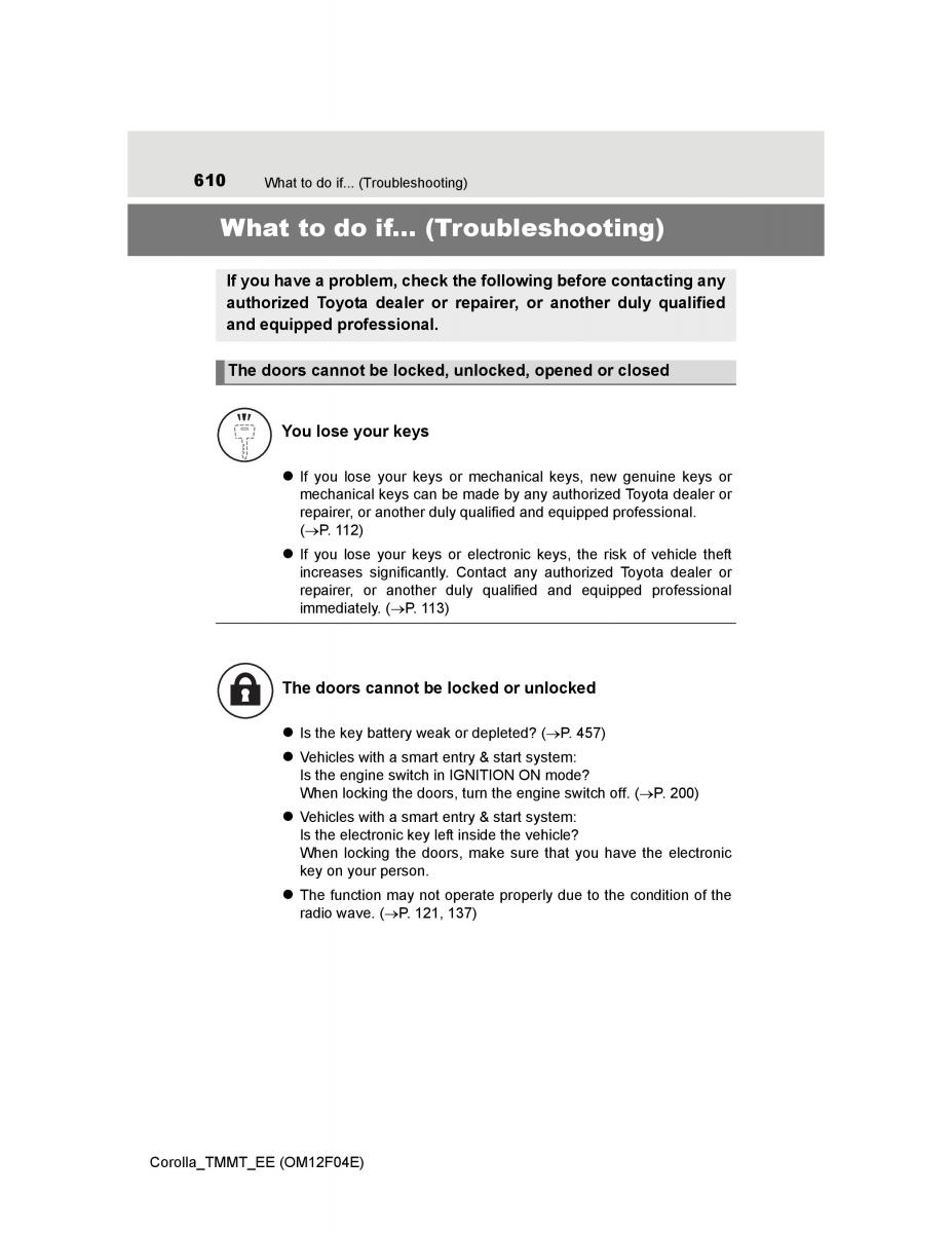 Toyota Corolla XI 11 E160 owners manual / page 610