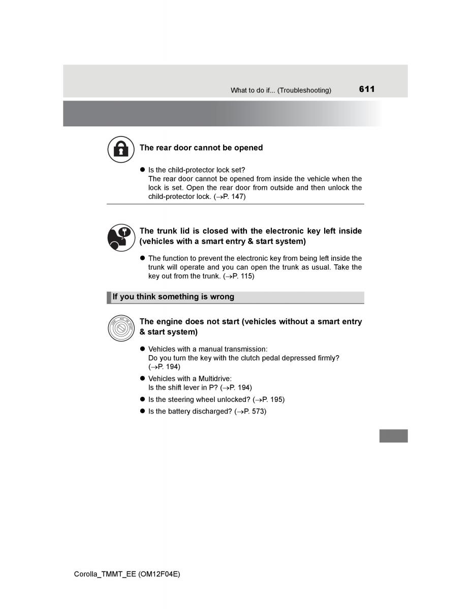 Toyota Corolla XI 11 E160 owners manual / page 611