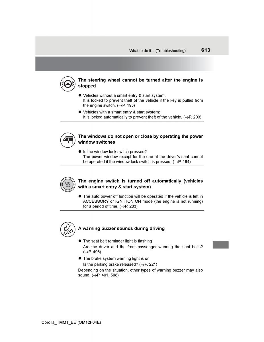 Toyota Corolla XI 11 E160 owners manual / page 613