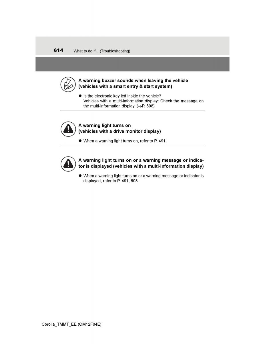 Toyota Corolla XI 11 E160 owners manual / page 614