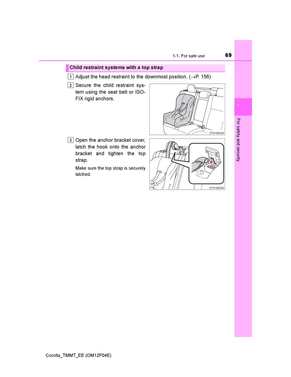 Toyota Corolla XI 11 E160 owners manual / page 69