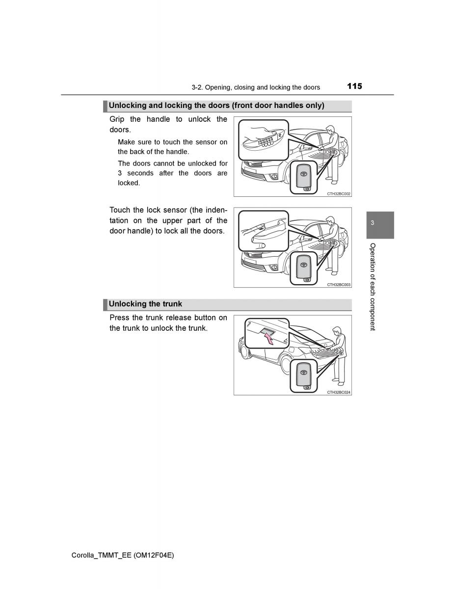 Toyota Corolla XI 11 E160 owners manual / page 115