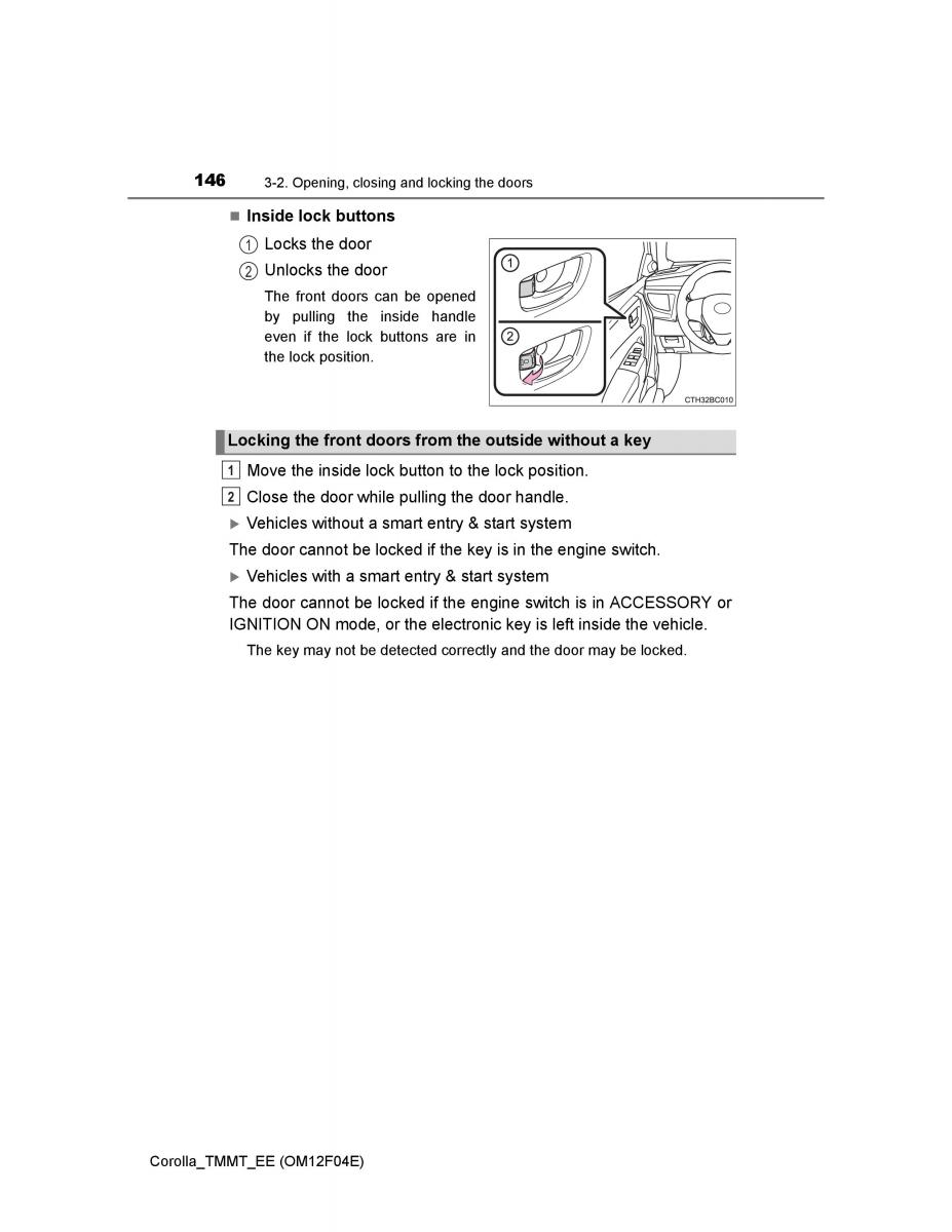 Toyota Corolla XI 11 E160 owners manual / page 146