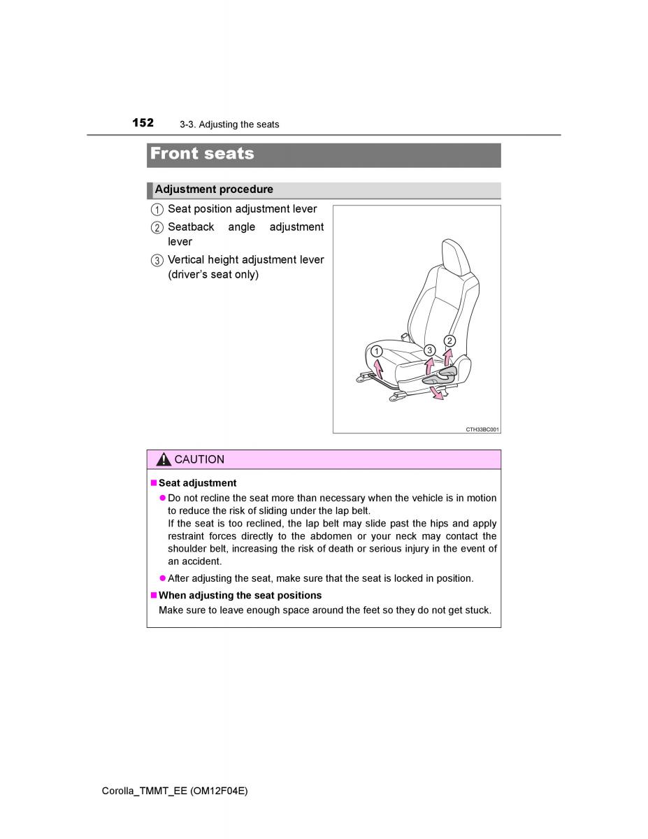 Toyota Corolla XI 11 E160 owners manual / page 152