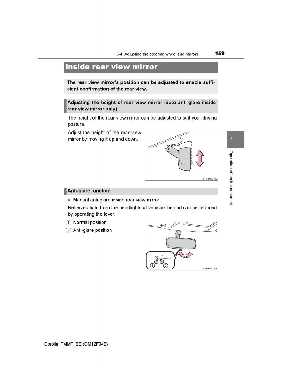 Toyota Corolla XI 11 E160 owners manual / page 159