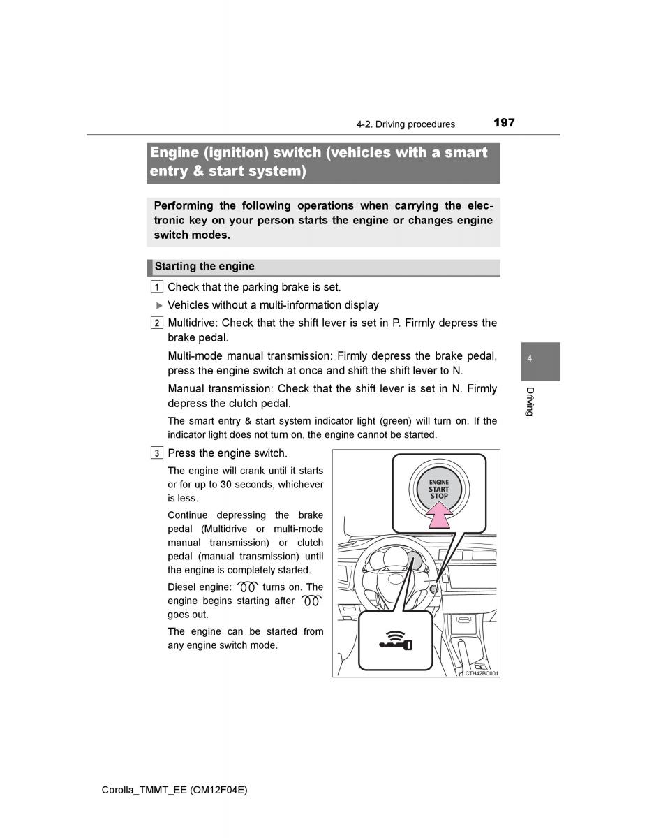 Toyota Corolla XI 11 E160 owners manual / page 197