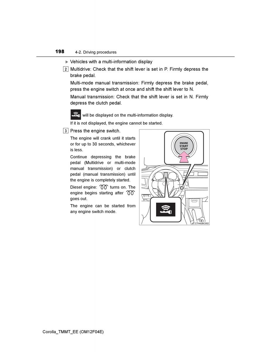 Toyota Corolla XI 11 E160 owners manual / page 198