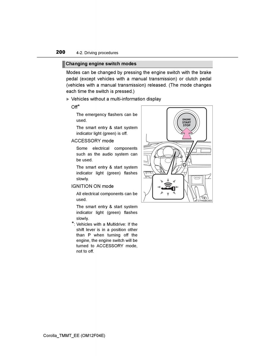 Toyota Corolla XI 11 E160 owners manual / page 200