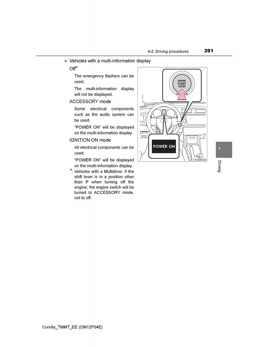 Toyota Corolla XI 11 E160 owners manual / page 201